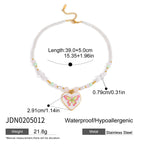 Gold-Tone Butterfly Heart Stainless Steel Necklace Collection – detail view