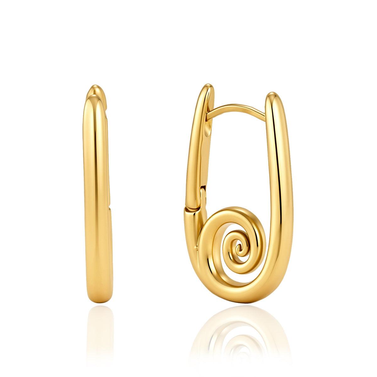 Side and front views of elongated spiral hoops