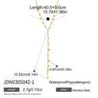 Round disc Y-necklace with center-drop measurement