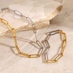 Mixed-Finish Stainless Steel Chain Necklace Collection — wholesale view 1