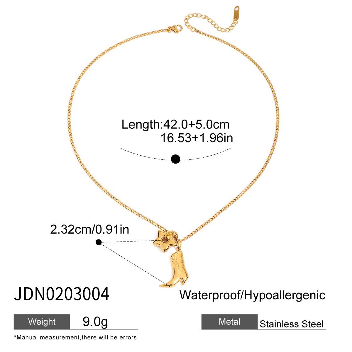 Knot Y-necklace with chain length diagram
