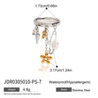 Mixed-metal white drop fringe ring dimensions