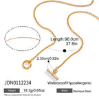 Fine-link necklace length and bar dimensions