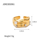 Wavy ring showing face height and overall dimensions