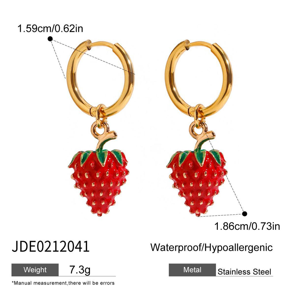 Gold-Tone Stainless Steel Statement Drop Earring Collection — scale reference
