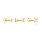 isolated lineup of 2, 3 and 4 mm white resin bead flat-back earrings