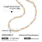 Gold-Tone Layered Stainless Steel Necklace and Huggie Earring Collection size and proportion reference
