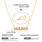 Clear accent MAMA letter pendant necklace with extender