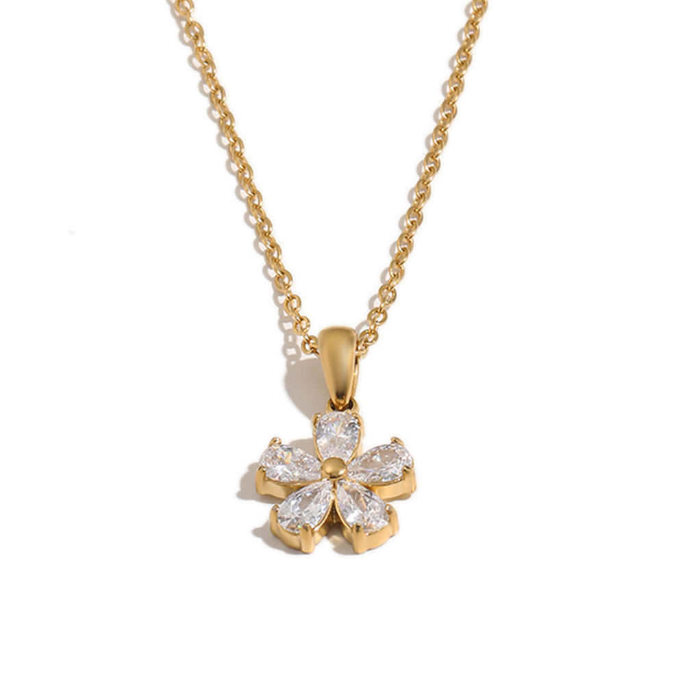 Gold plated flower pendant with tapered bail
