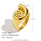 Gold plated spiral band with dimension callouts