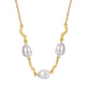 alternate front view of brass shell pearl necklace