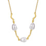 alternate front view of brass shell pearl necklace