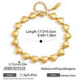 Stainless steel heart-link bracelet size and weight reference