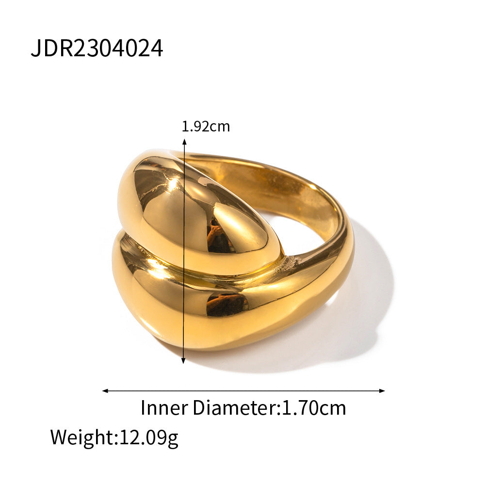 Wholesale Gold-Tone Stainless Steel Sculptural Open Ring Collection - option overview
