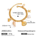 Coastal chain bracelet with length and charm measurements