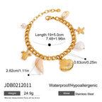 Coastal chain bracelet with length and charm measurements