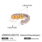 Stainless Steel Bead Open Ring Collection in Mixed Finishes size and proportion reference