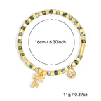 palm tree beaded charm bracelet with listed 16 cm length and 11 g weight
