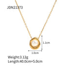 Pendant necklace with dimension, chain length and weight labels