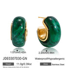 Dark green marbled resin hoop specification image