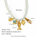 Fish and octopus charm necklace dimensions and stainless steel metal components