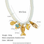 Fish and octopus charm necklace dimensions and stainless steel metal components