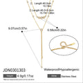 Stainless steel layered lariat length and clasp diagram