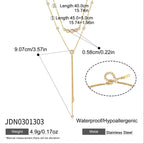 Stainless steel layered lariat length and clasp diagram