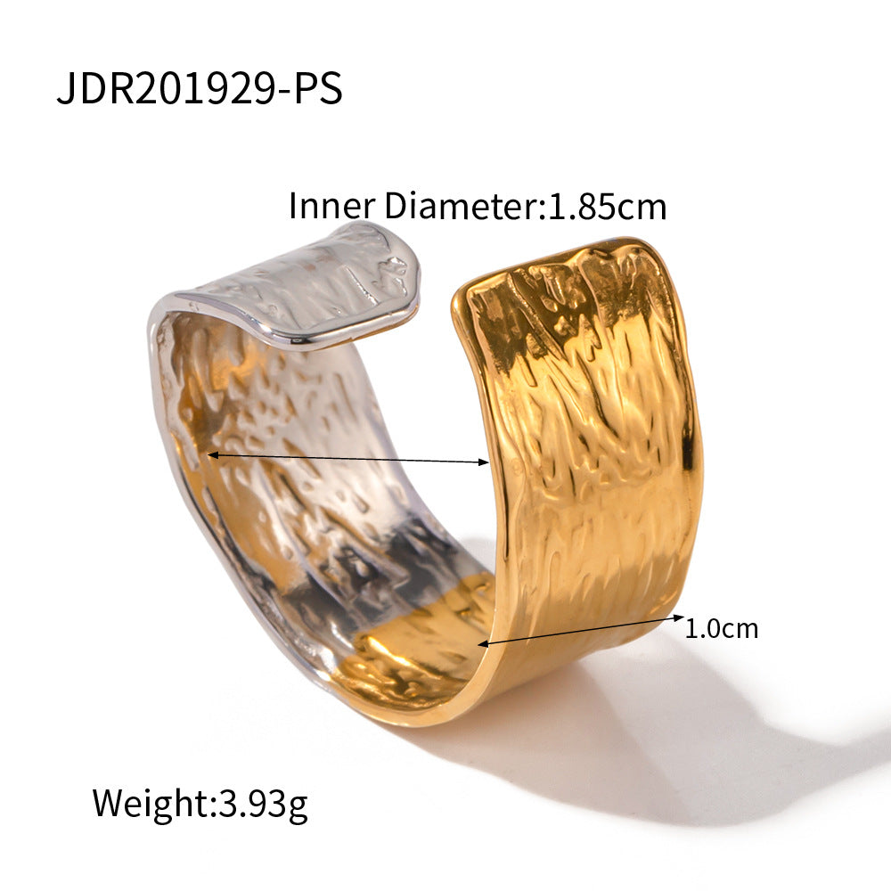 Stainless Steel Textured Split Band Ring additional style reference