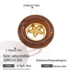 Adjustable starfish ring with front diameter diagram
