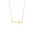 isolated front view of stone-free 925 silver cross necklace