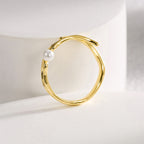 top view of the polished gold plated shell pearl ring