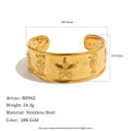 Wide stainless steel sea-life cuff detail sheet