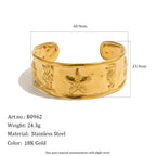 Wide seahorse and starfish cuff with measurements