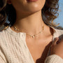 mixed-cut clear-stone station necklace worn on model