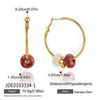 Burgundy and white bead hoop front and side dimensions