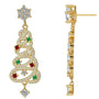 Front and side view of the ribbon tree earring with a snowflake top
