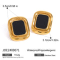 Black rectangular accent stainless steel studs with dimensions