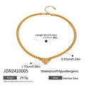 Gold-Tone Clear Stone Heart Stainless Steel Necklace Collection — product reference