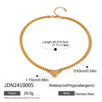 Gold-Tone Clear Stone Heart Stainless Steel Necklace Collection — product reference