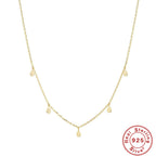 gold plated 925 sterling silver necklace with five teardrop stations