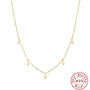 gold plated 925 sterling silver necklace with five teardrop stations