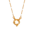 Gold Plated Stainless Steel Multicolor Bead Circle Pendant Necklace — option assortment