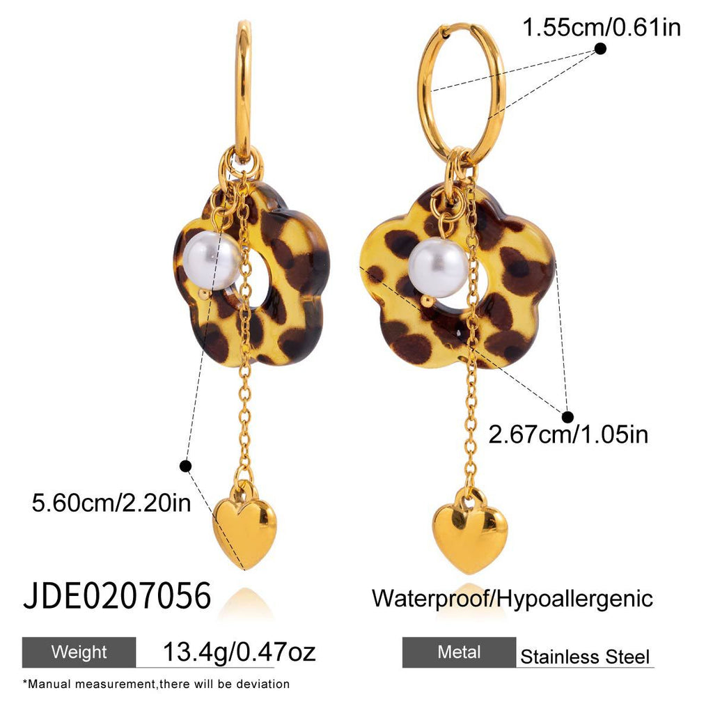 Stainless Steel Hoop and Drop Earring Collection size and proportion reference