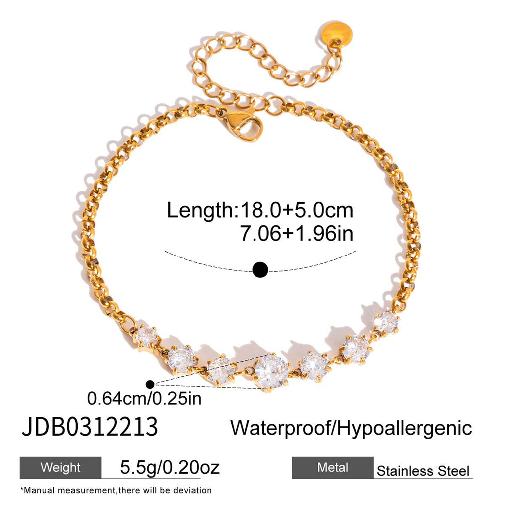 Graduated round-stone bracelet measurement guide