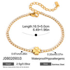 Four-petal charm tennis bracelet