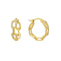 gold plated 925 sterling silver pavé paperclip link hoop earrings — product image 6 of 9