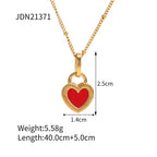 Red-heart comparison necklace dimensions; this listing offers black