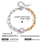 Round-center oval-link bracelet dimensions