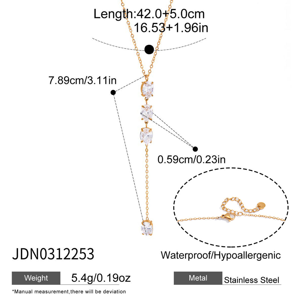 Gold-Tone Clear Accent Stainless Steel Necklace Collection alternate variant view